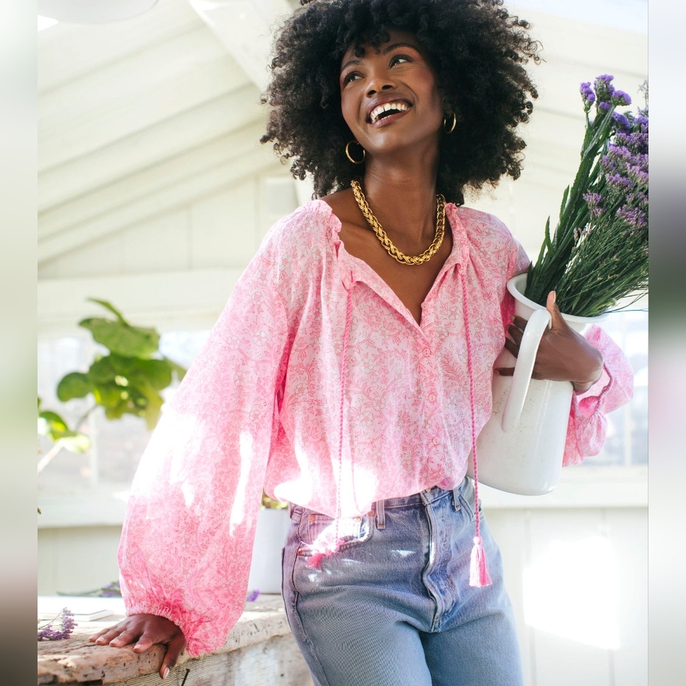 India Collection by Emerson Fry - Crocus Bardot Top - Oversize Size XS